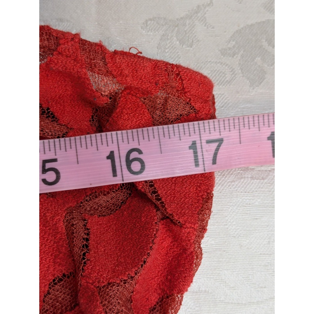 Anthropologie Rust Red Sheer Textured Kimono Tunic - Picture 7 of 9